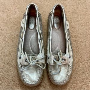 Sperry Top-Sider gold metallic leather boat shoes